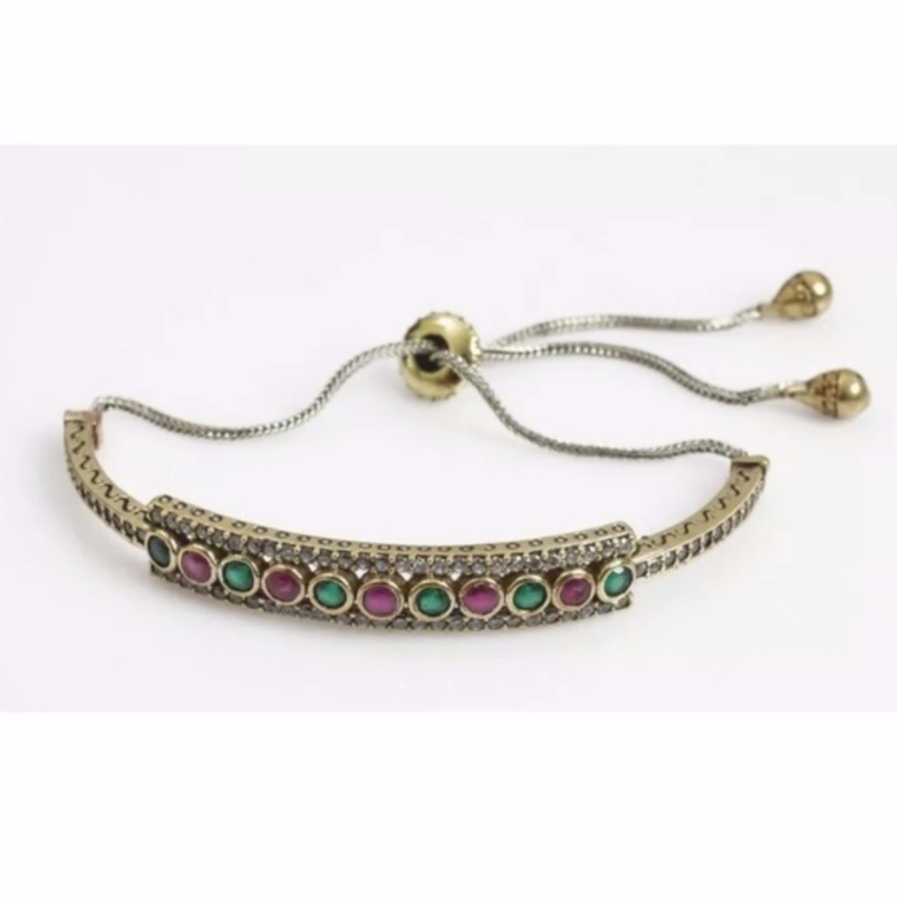 Sterling silver emerald ruby and topaz bracelet
